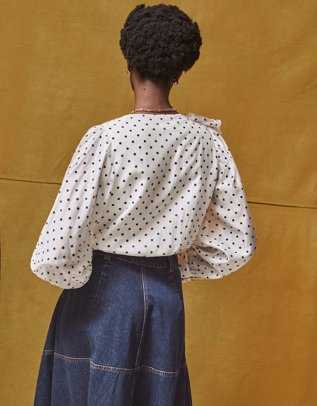 White Mini Spot Frill Detail Bodysuit