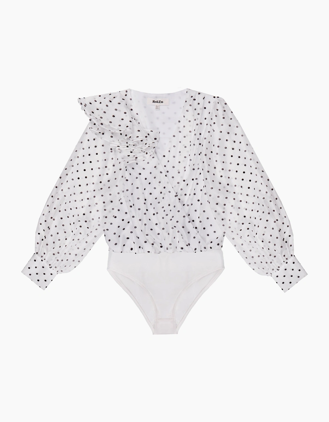 White Mini Spot Frill Detail Bodysuit, 8 of 7