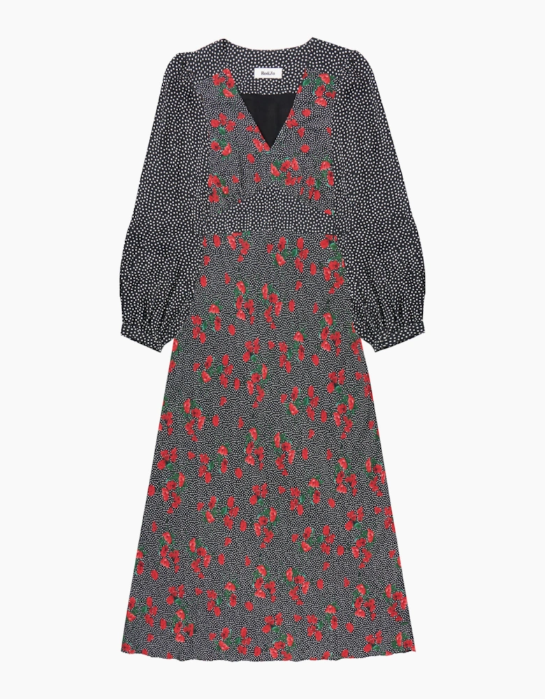 Red Floral And Spot Mix And Match Dress