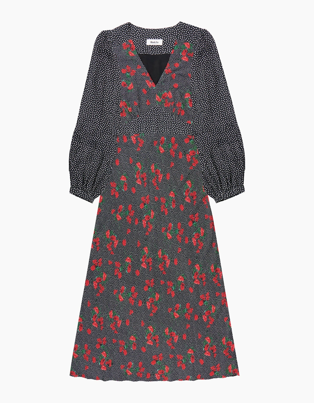 Red Floral And Spot Mix And Match Dress