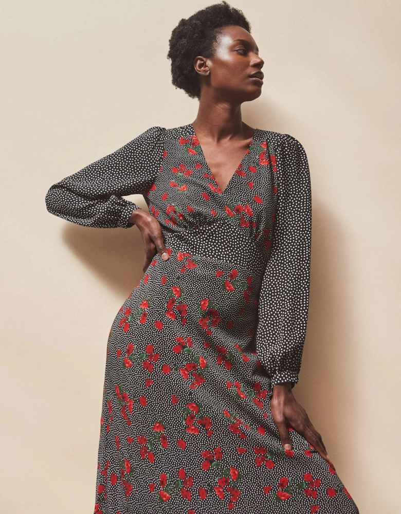 Red Floral And Spot Mix And Match Dress