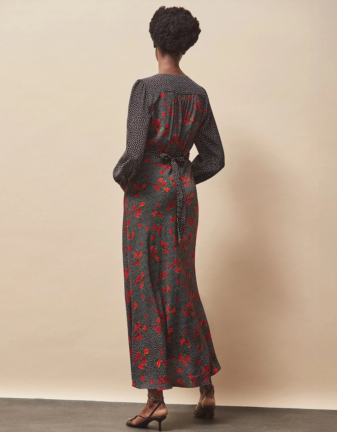 Red Floral And Spot Mix And Match Dress