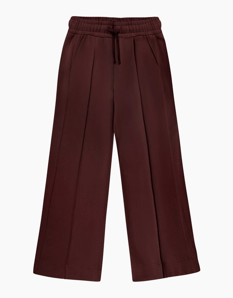 Chocolate-Brown Wide-Leg Sweatpants