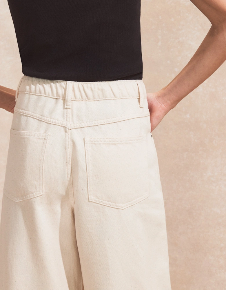 Natural Denim Drawstring-Waist Jeans