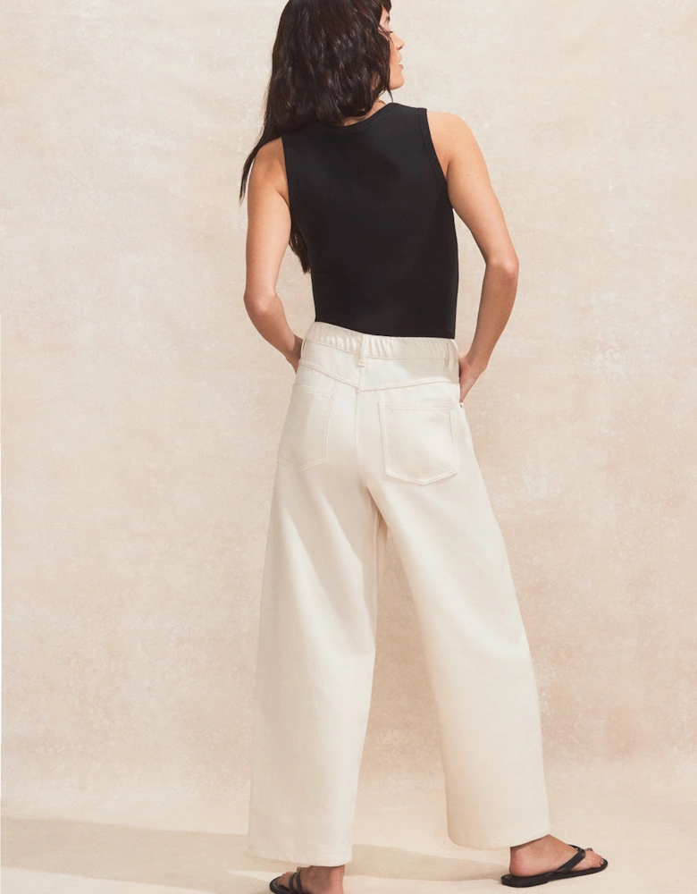 Natural Denim Drawstring-Waist Jeans