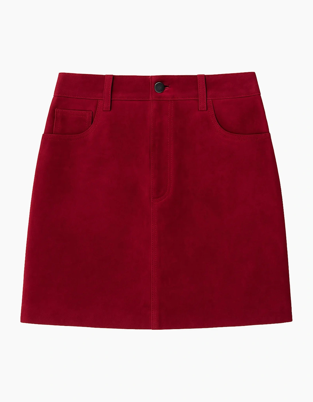 Red Suede Mini Skirt