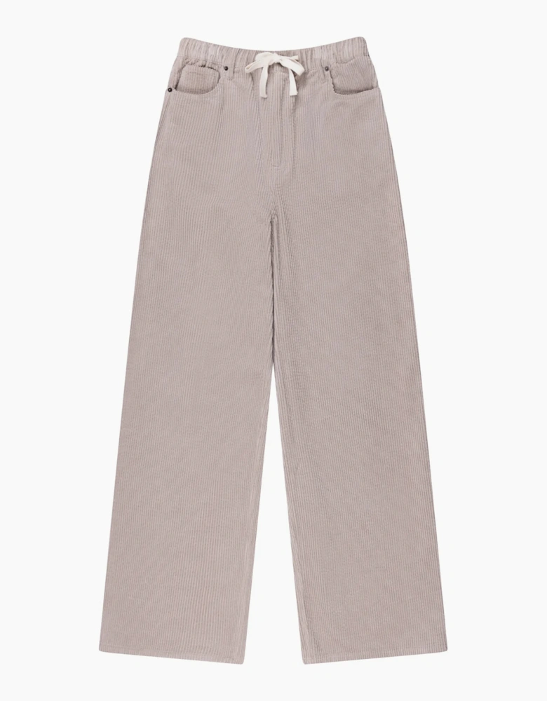 Petite Cappuccino Cord Drawstring Waist Trousers