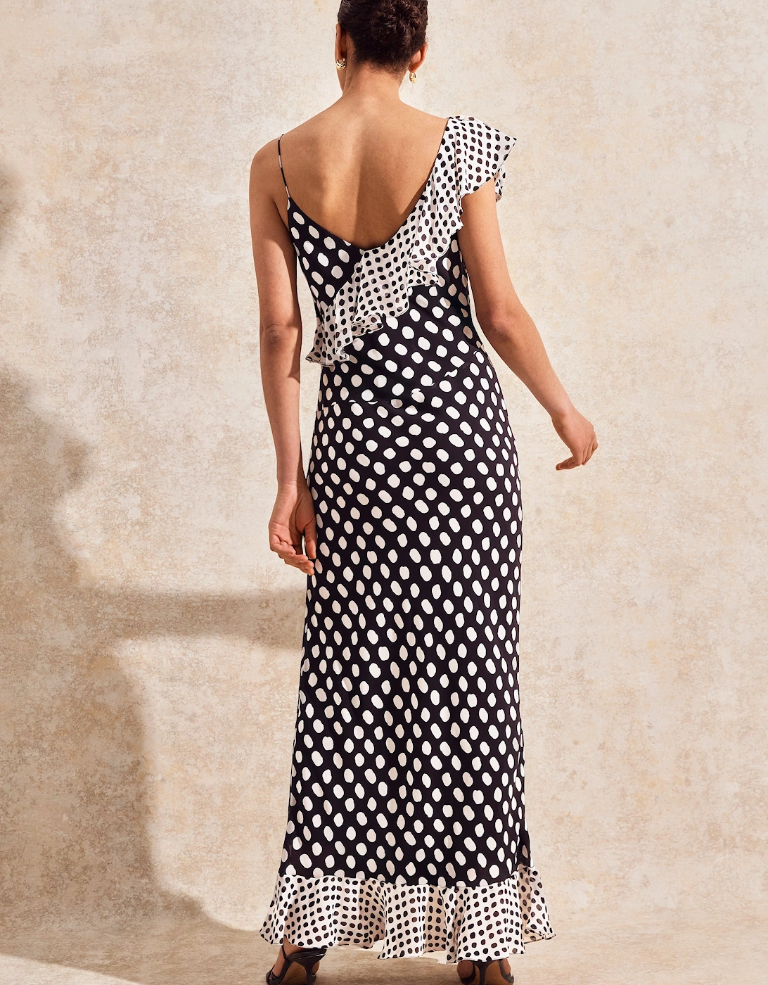 Celeste Corsage-Detail Polka-Dot Dress