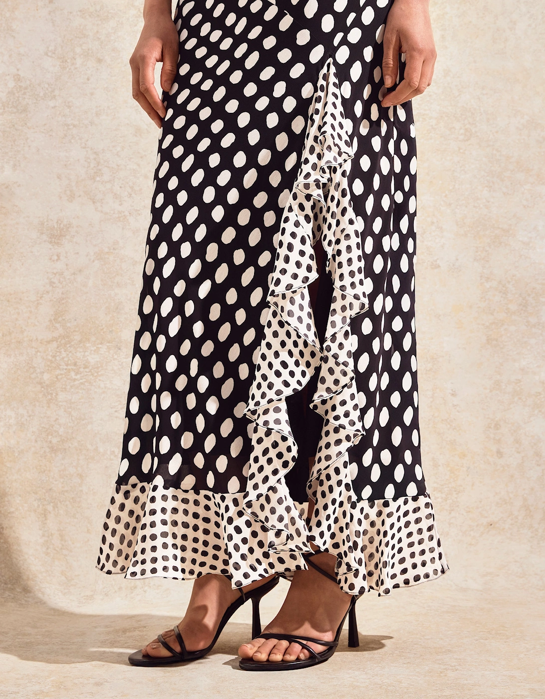 Celeste Corsage-Detail Polka-Dot Dress