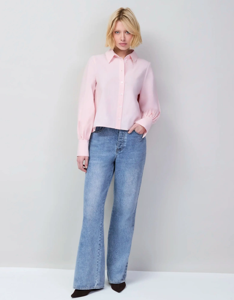Petite Pink Hi-Lo Hem Shirt