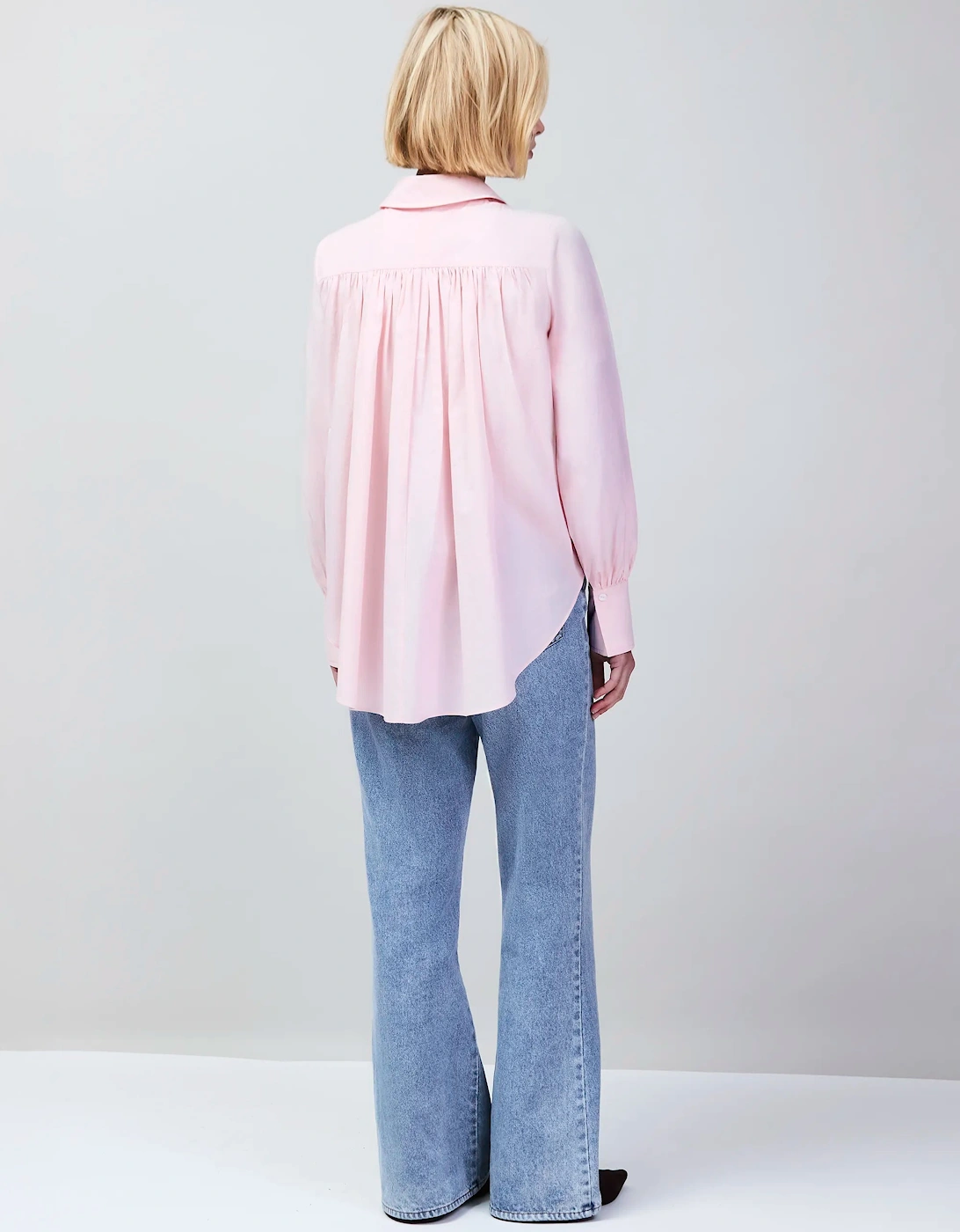 Petite Pink Hi-Lo Hem Shirt