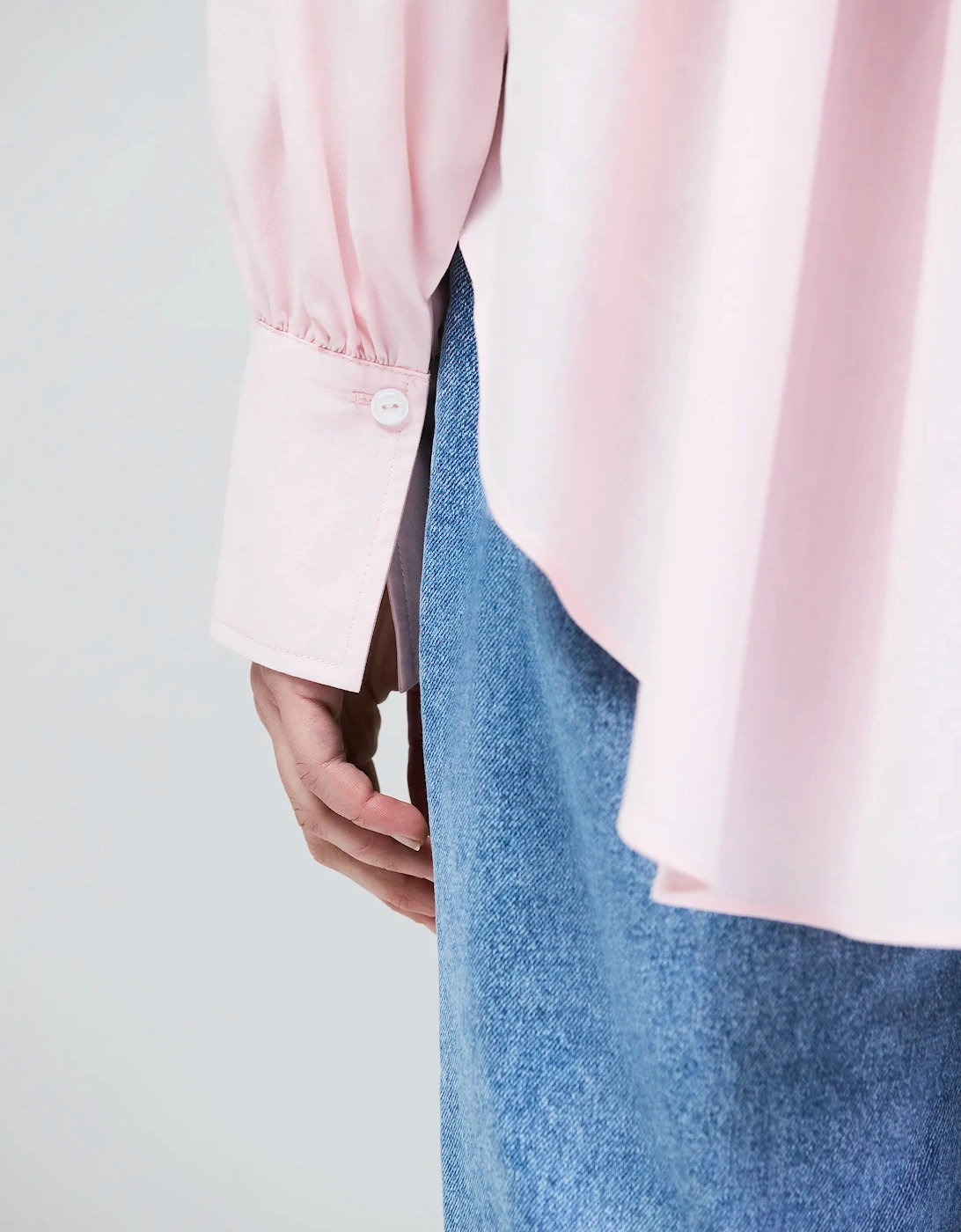 Petite Pink Hi-Lo Hem Shirt