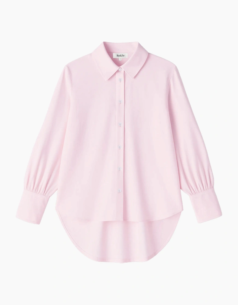Petite Pink Hi-Lo Hem Shirt