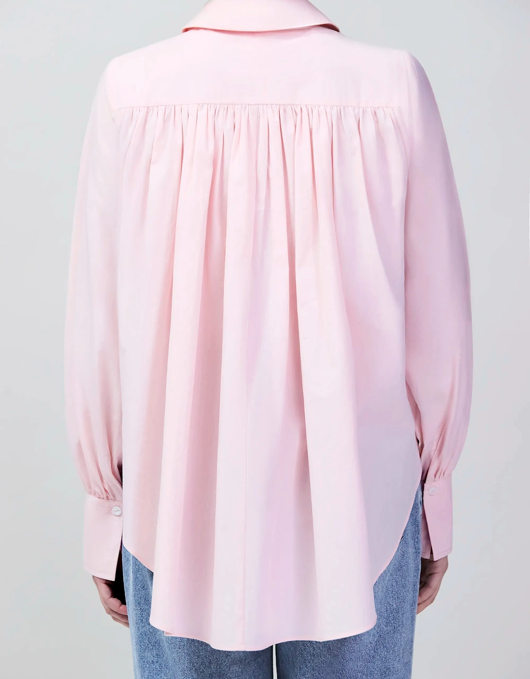 Petite Pink Hi-Lo Hem Shirt