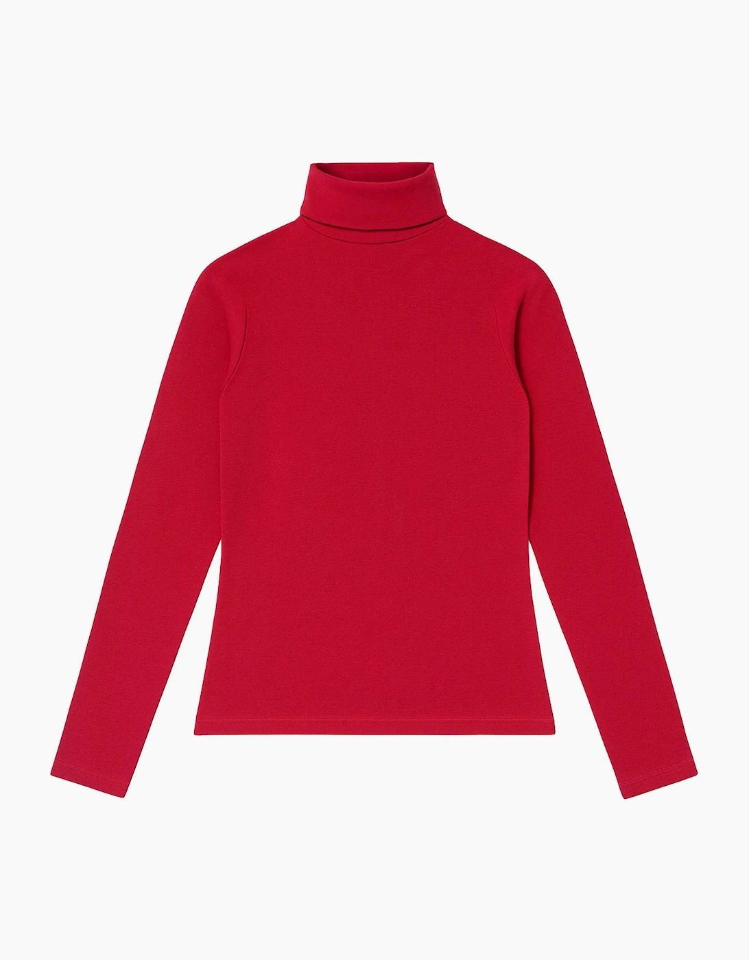 Red Cotton Blend Roll Neck Top, 6 of 5