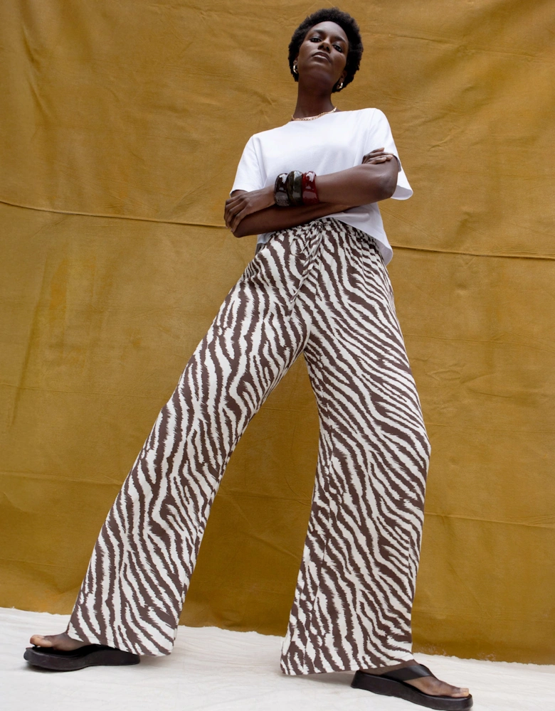 Brown Zebra Print Trousers