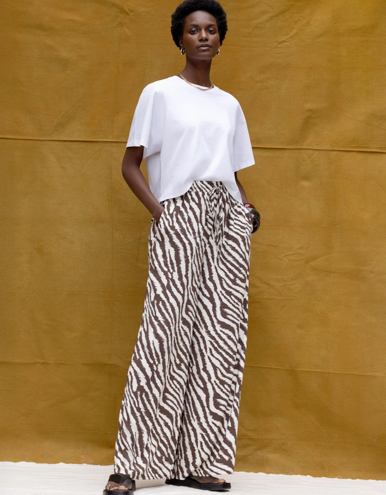 Brown Zebra Print Trousers