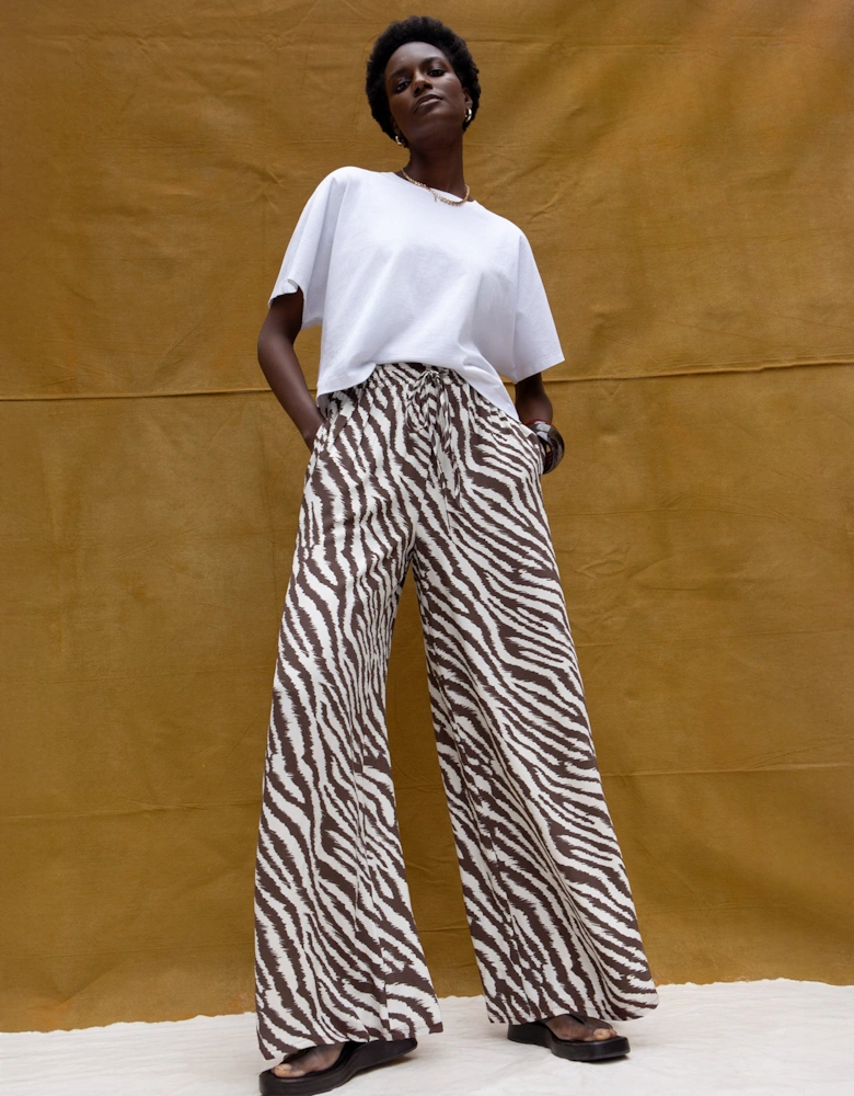 Brown Zebra Print Trousers