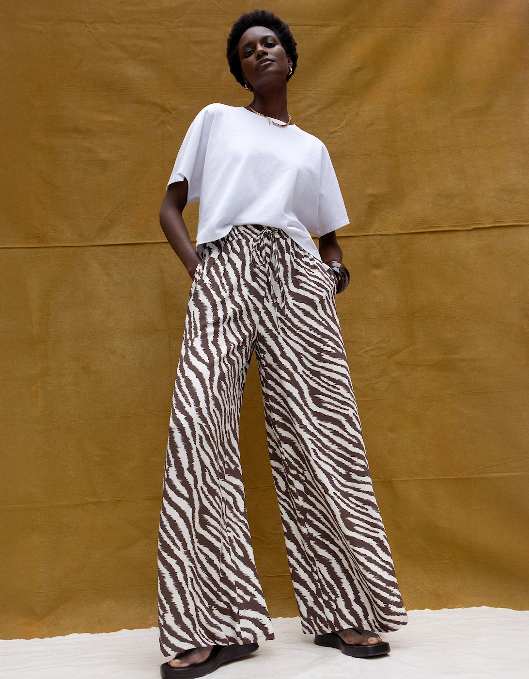 Brown Zebra Print Trousers