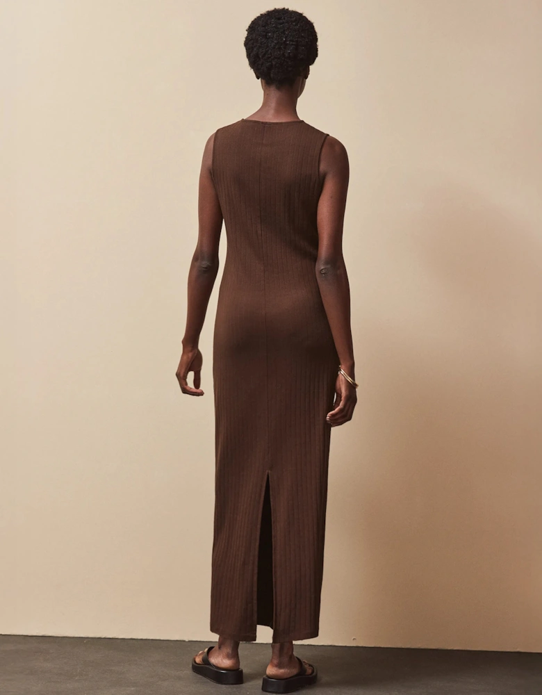 Petite Chocolate Rib Column Dress