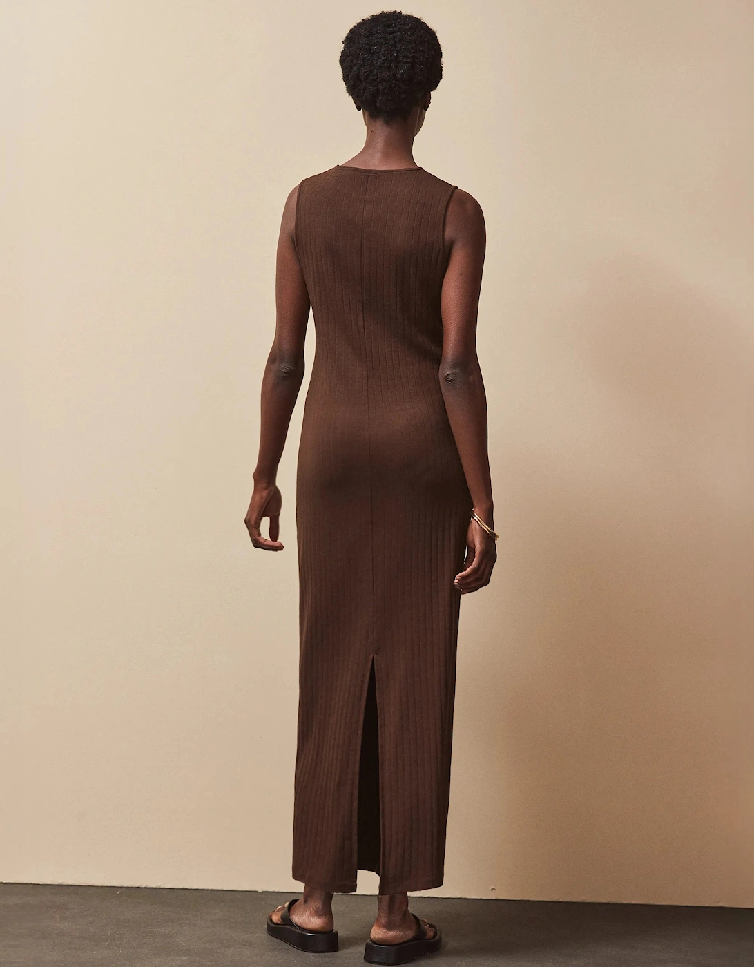 Petite Chocolate Rib Column Dress