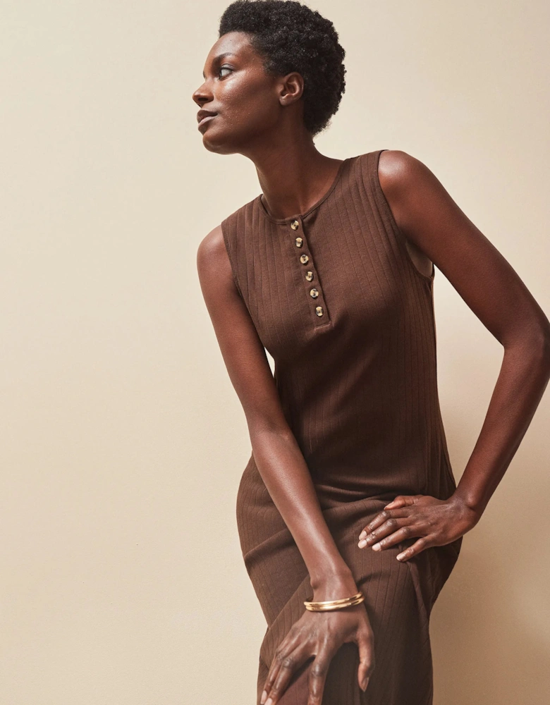 Petite Chocolate Rib Column Dress