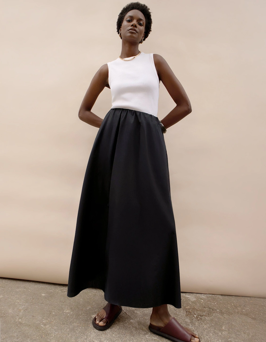 Black Cotton Poplin Skirt, 7 of 6