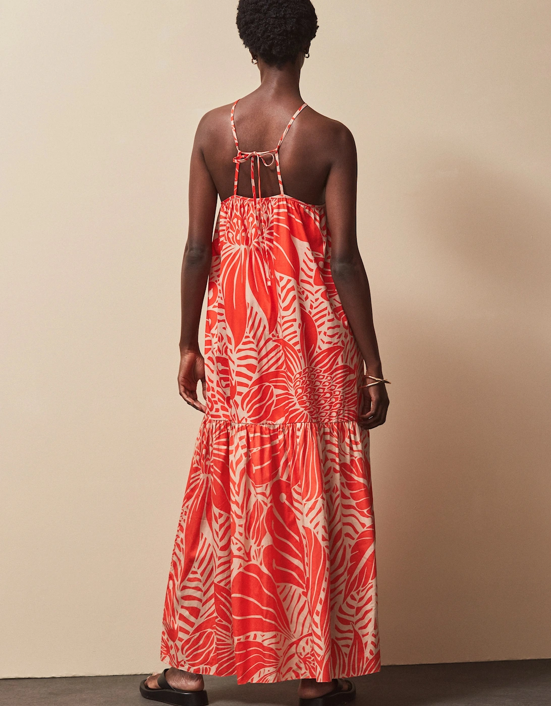 Petite Red Floral Halterneck Dress