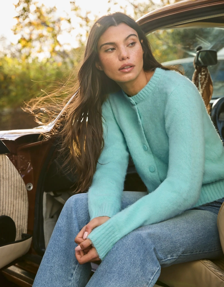 Mint Cardigan With Alpaca