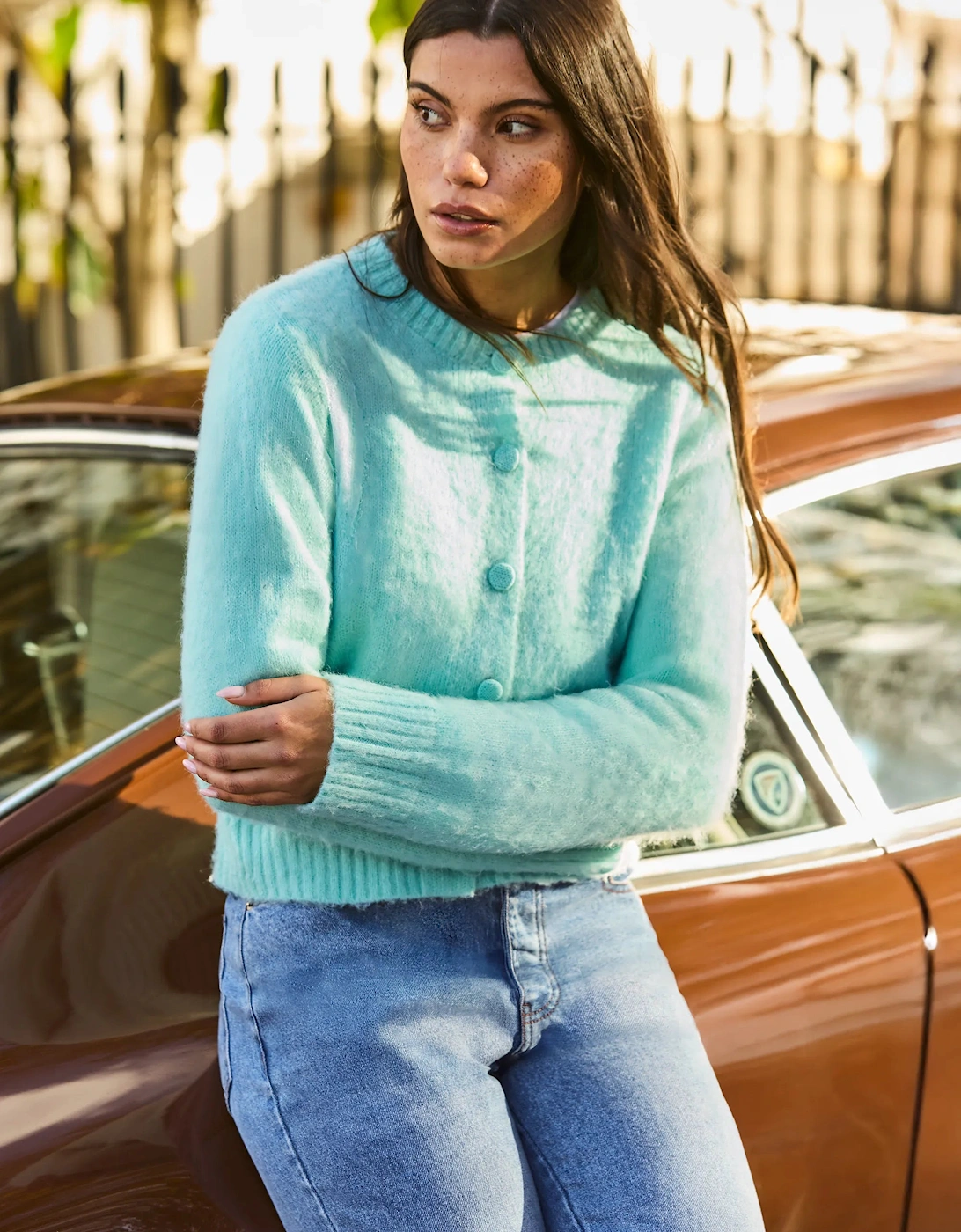Mint Cardigan With Alpaca