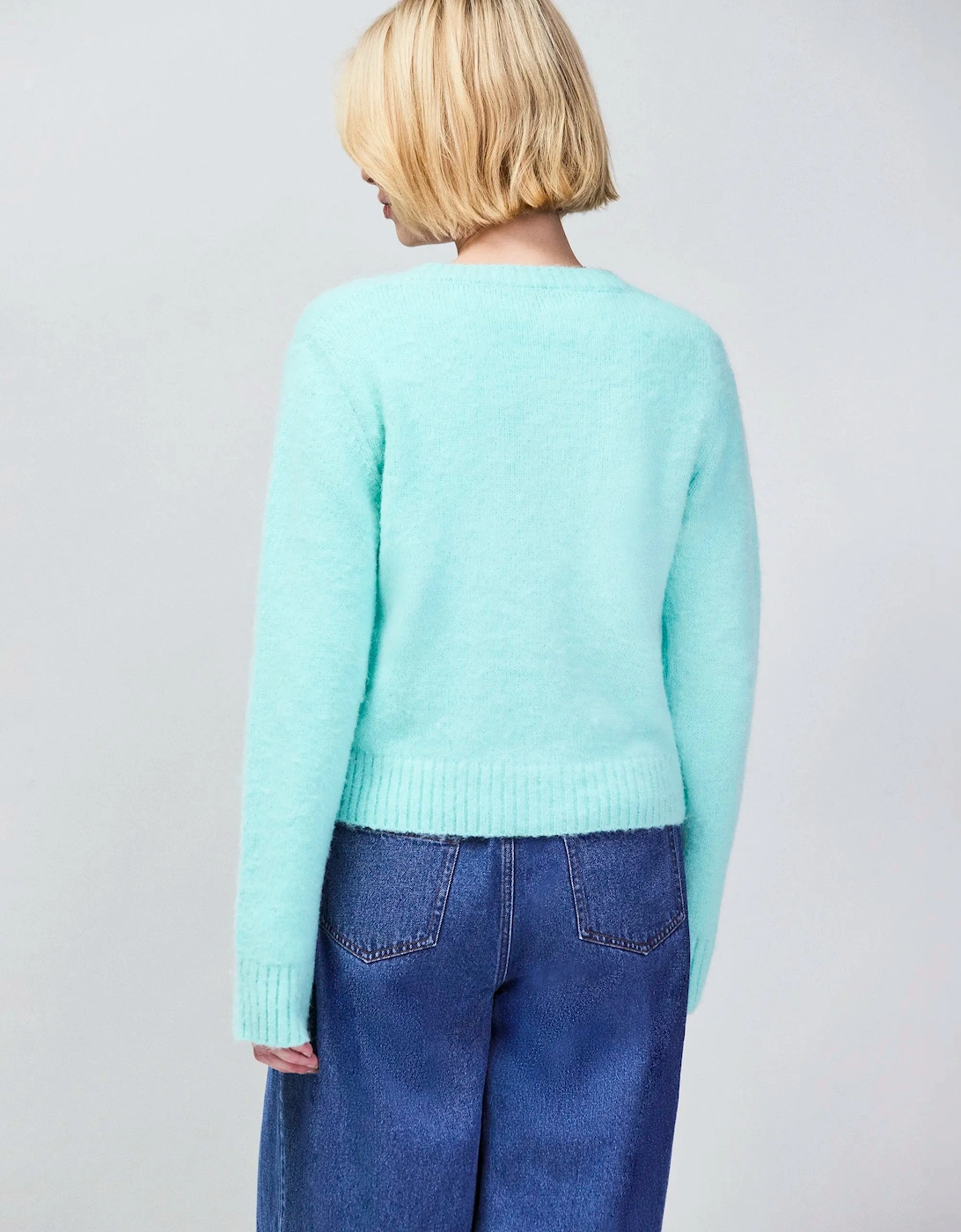 Mint Cardigan With Alpaca