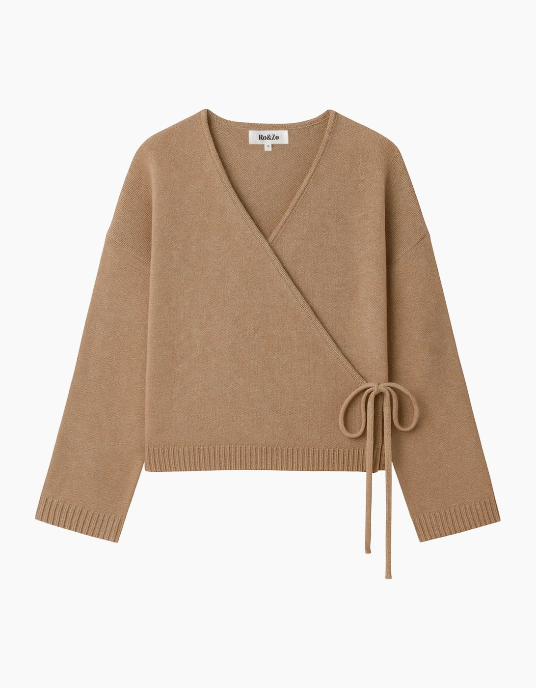 Camel Wrap Cardigan With Cashmere