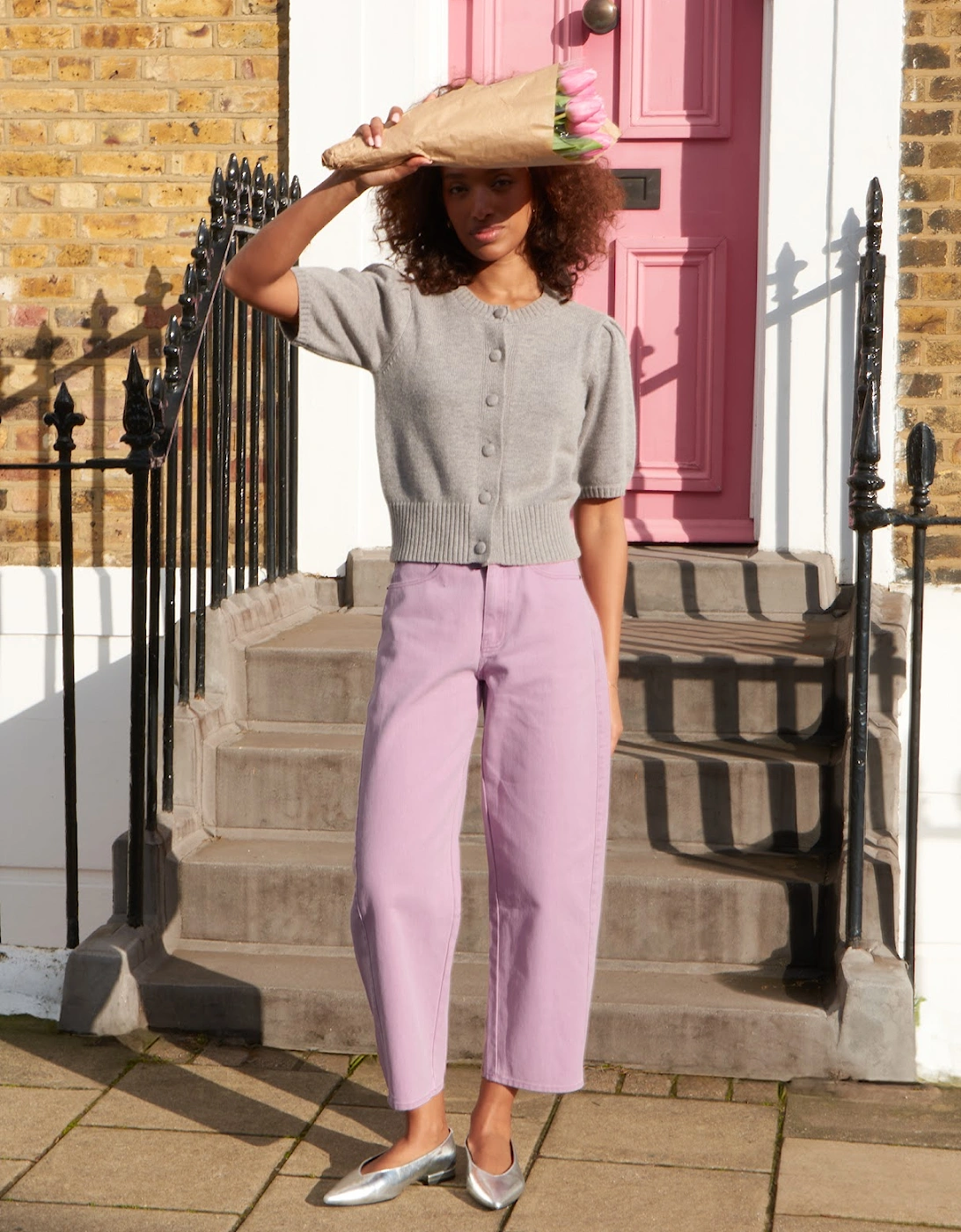 Pink Barrel Leg Jeans