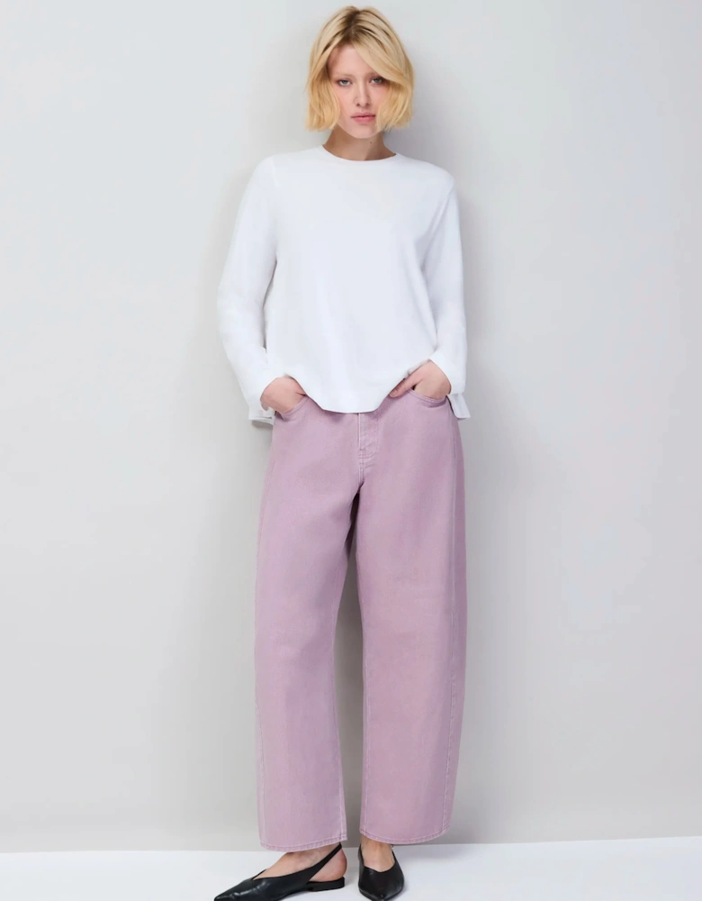 Pink Barrel Leg Jeans
