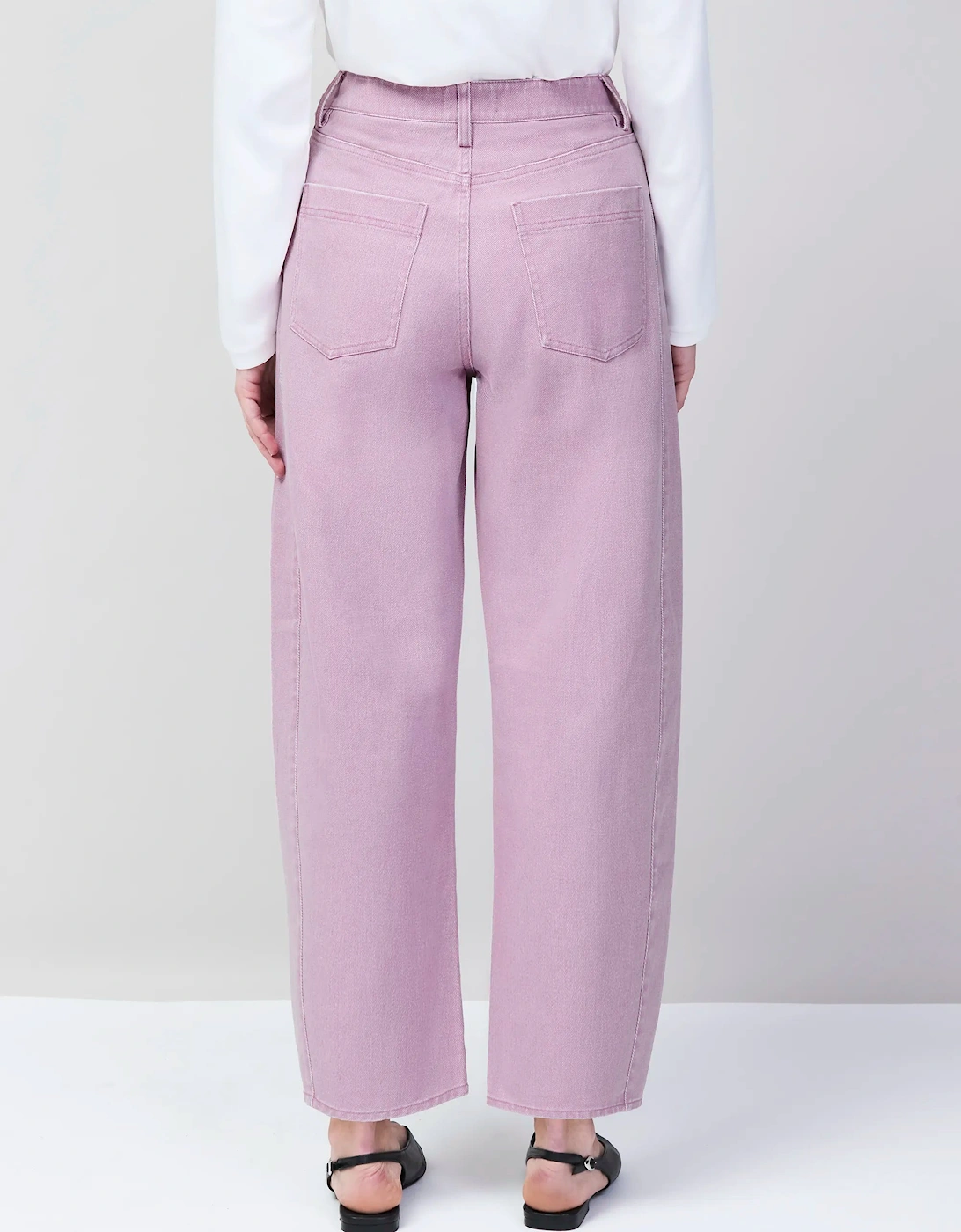 Pink Barrel Leg Jeans