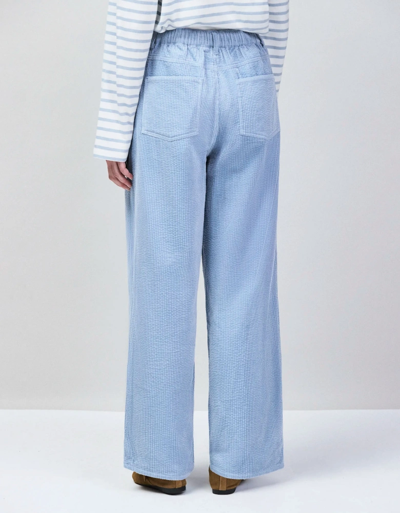 Petite Light Blue Cord Drawstring Waist Trousers