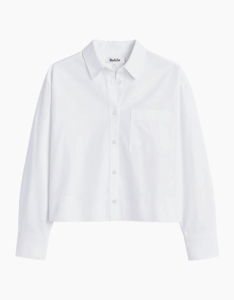 White Cotton Poplin Cropped Shirt
