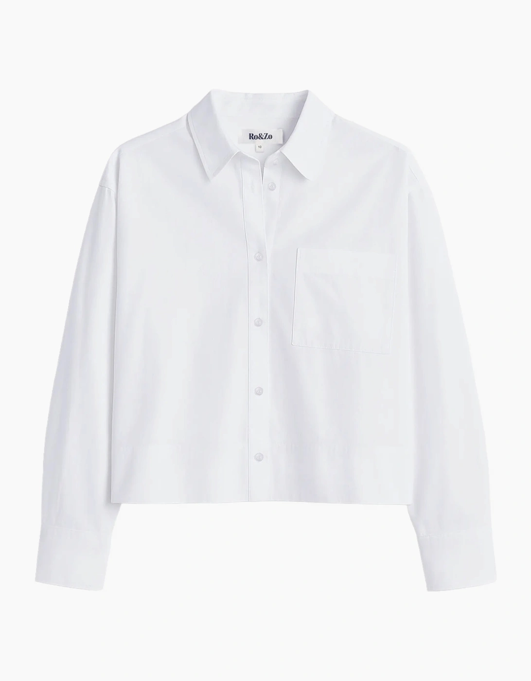 White Cotton Poplin Cropped Shirt