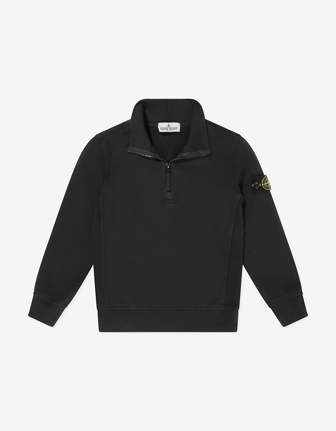 Boys Half Zip Sweatshirt in Black, 5 of 4