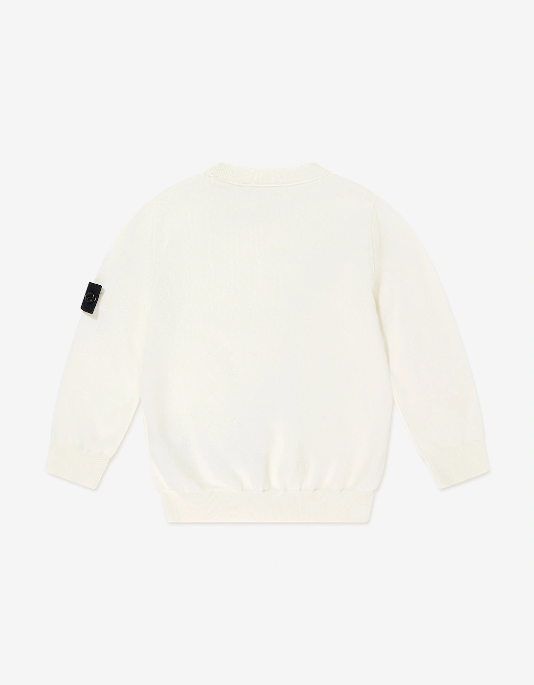 Boys Cotton Logo Sweatshirt in White