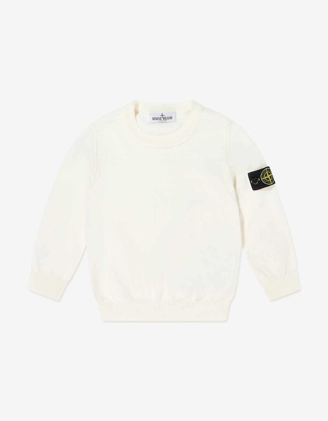 Stone Island Boys Multi  Cotton Logo Sweatshirt  White - Size 8 Years Kids