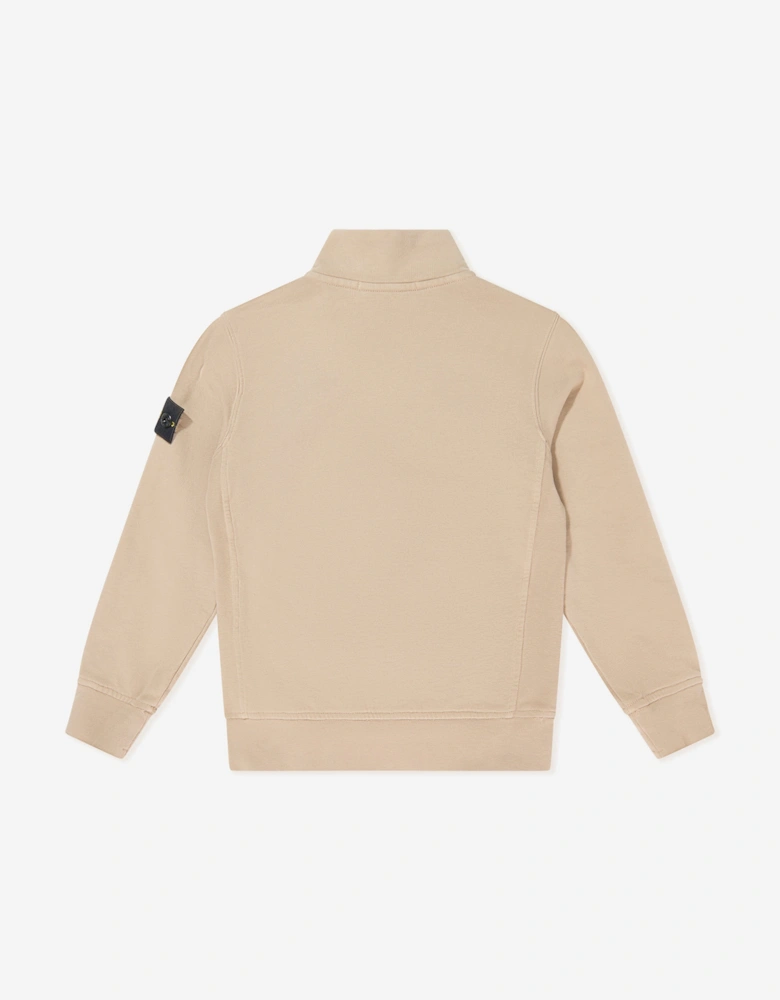 Boys Half Zip Sweatshirt in Beige