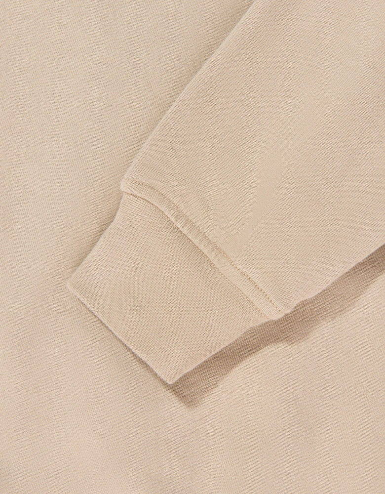 Boys Half Zip Sweatshirt in Beige