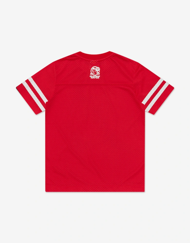 Boys Astro Mesh Football Top in Red