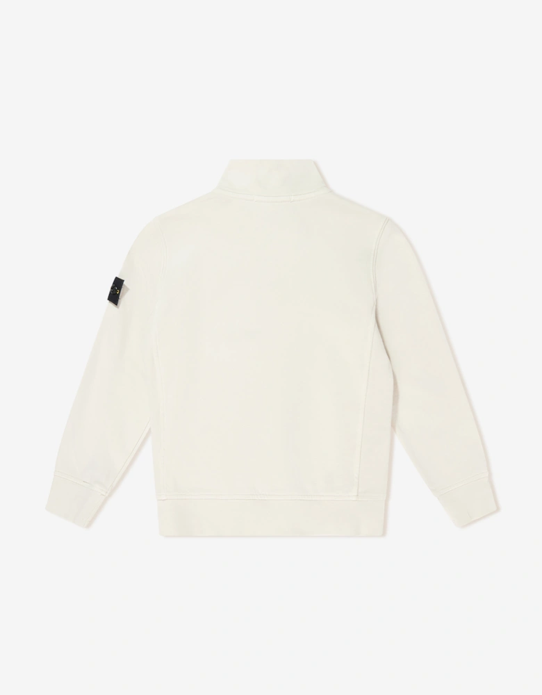 Boys Half Zip Sweatshirt in Ivory