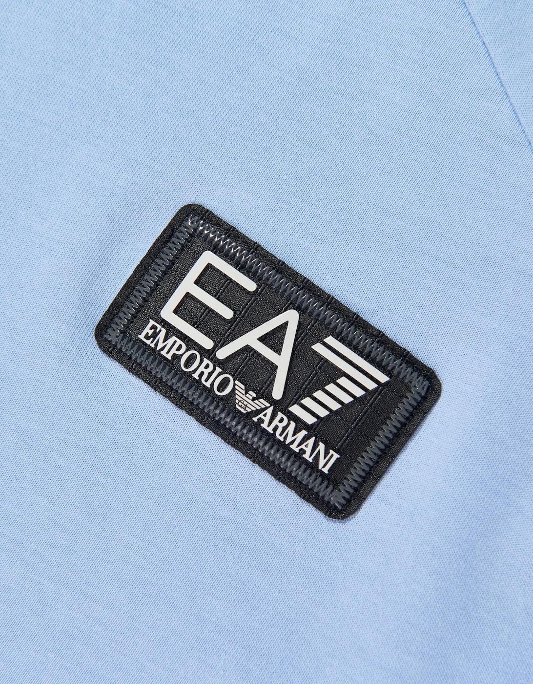 Emporio Armani Boys Train Logo Tape T-Shirt in Blue
