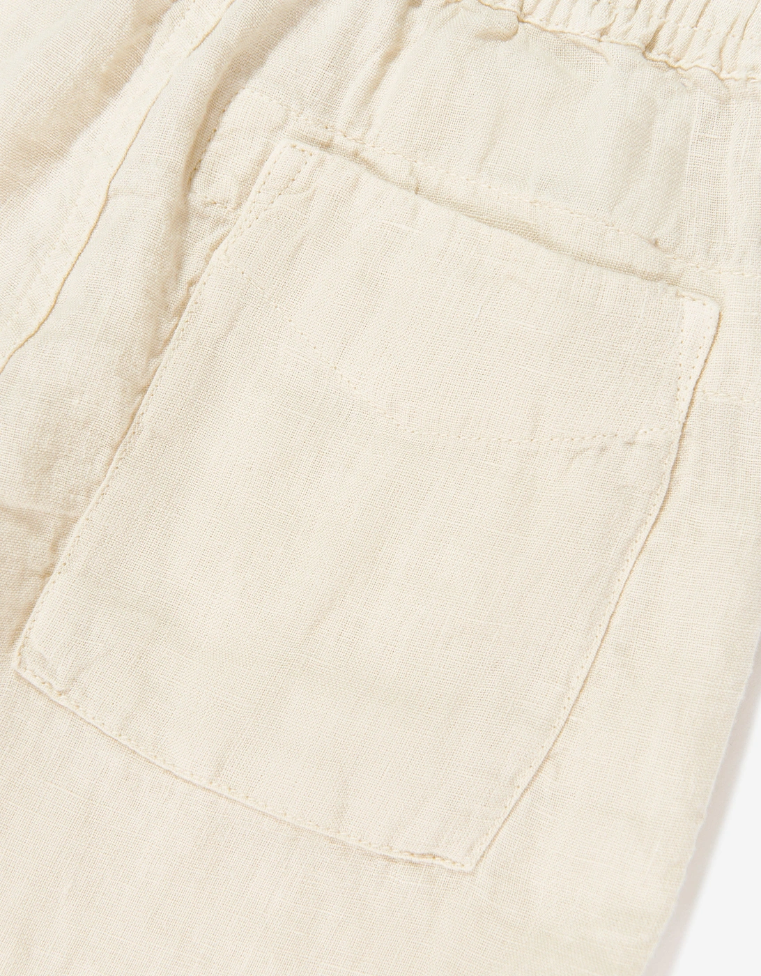 Boys Linen Logo Pocket Shorts in Ivory