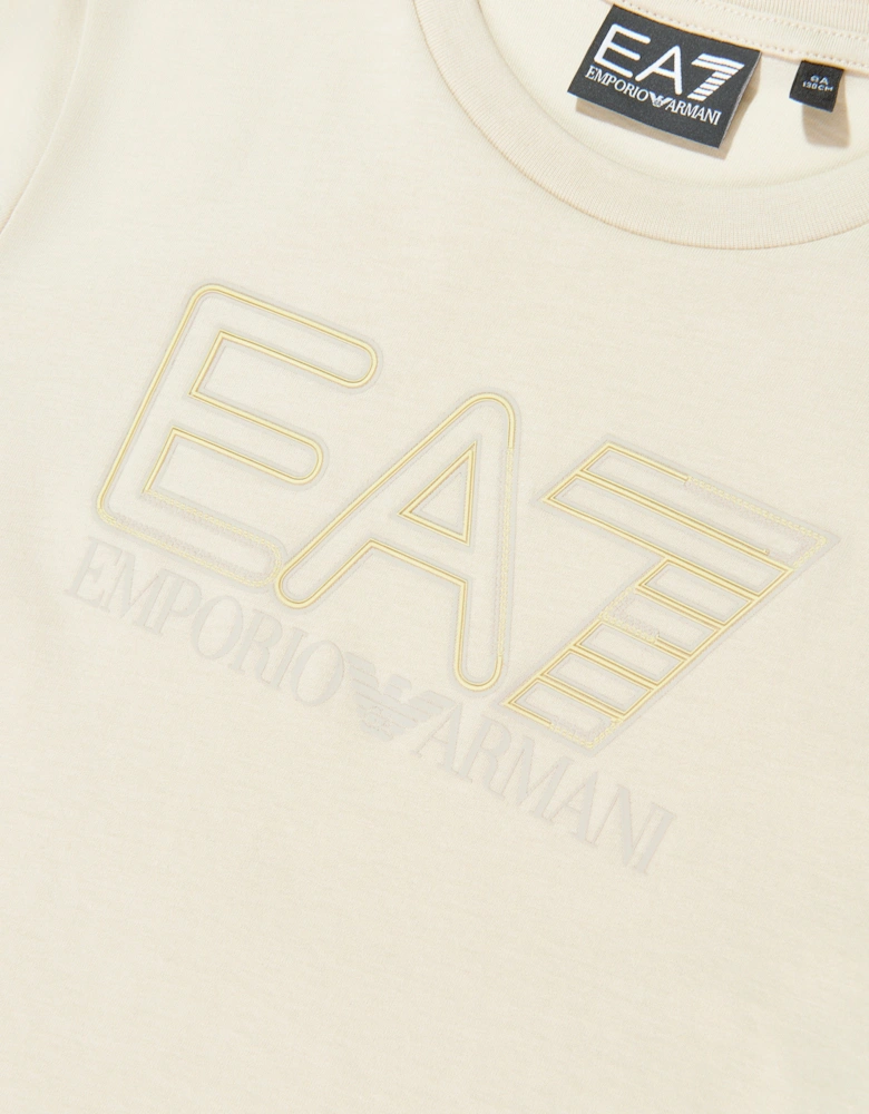 Emporio Armani Boys Train Visibility T-Shirt in Beige