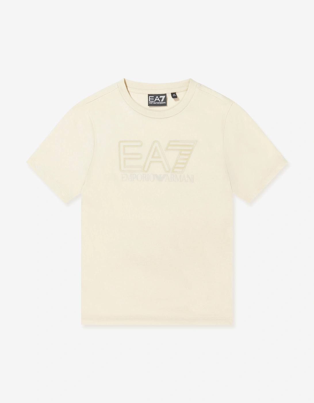 Emporio Armani Boys Train Visibility T-Shirt in Beige, 5 of 4