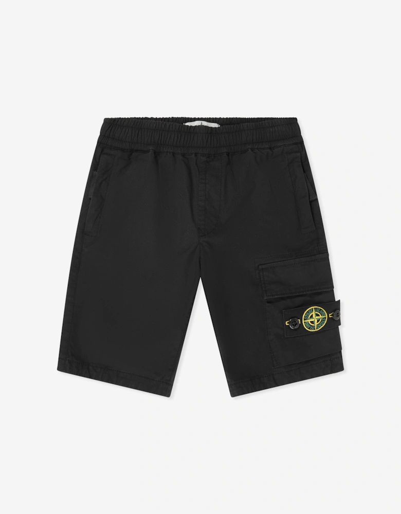 Boys Logo Pocket Bermuda Shorts in Black